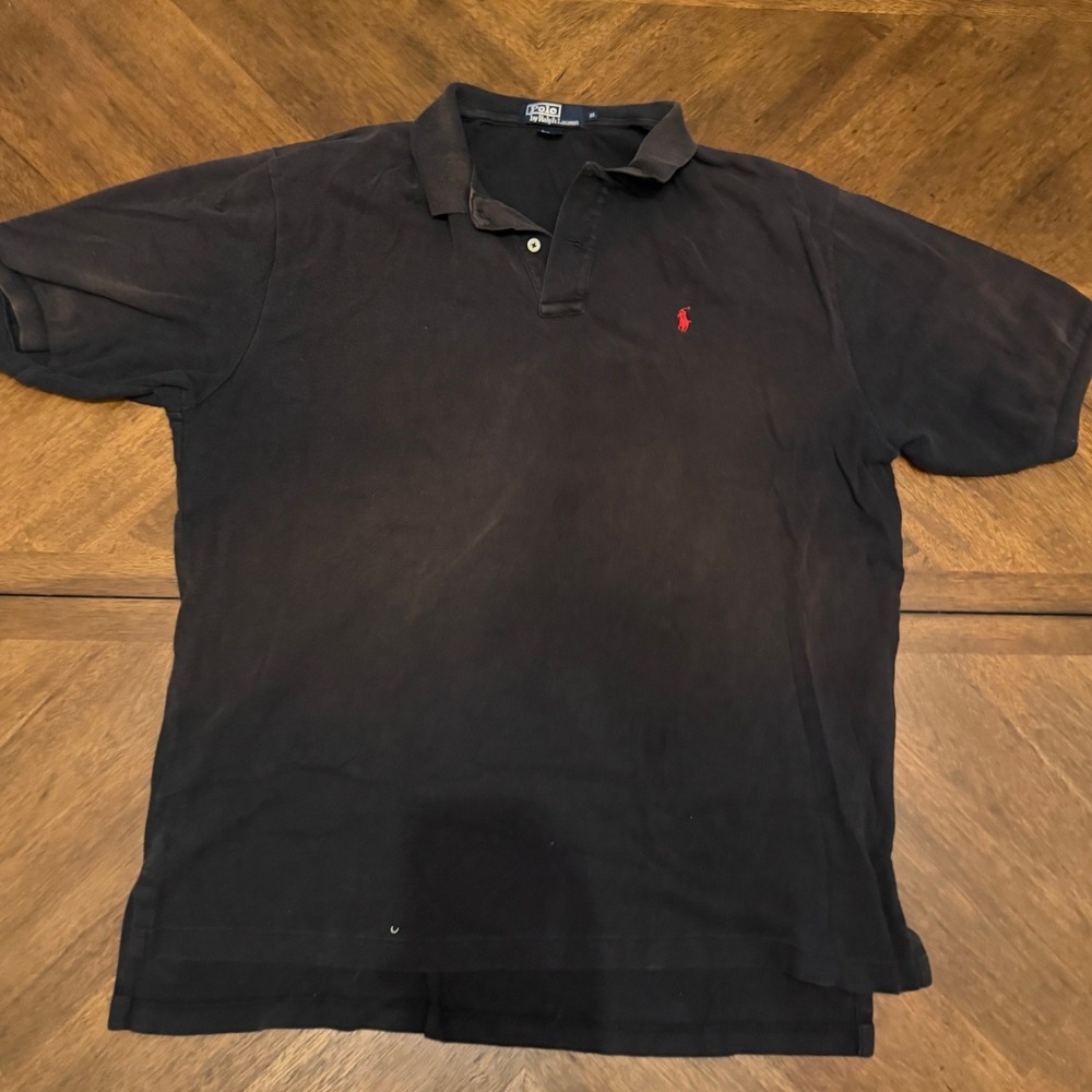 Polo Ralph Lauren Mens XL Black Short Sleeve Pony Logo Cotton Polo Shirt